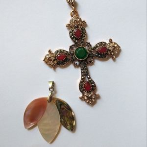 Cross and Shell Pendants